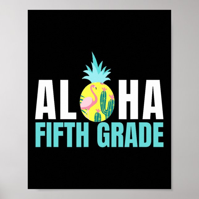 Póster Aloha Quinto Grado De Vuelta A La Escuela De Niños (Frente)