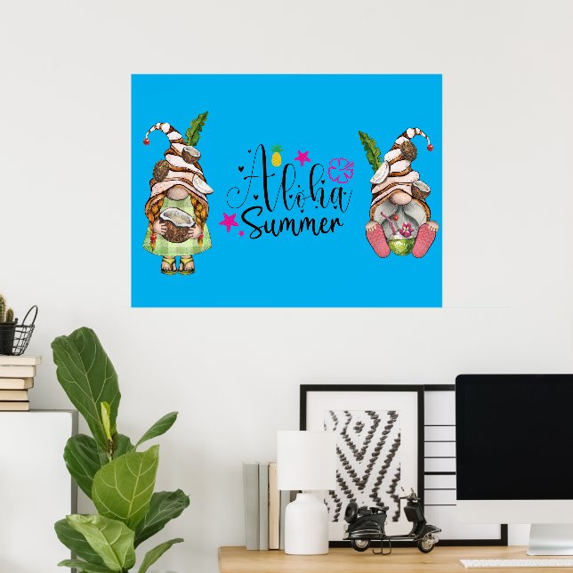 Póster Aloha Summer Gnomes (Oficina en casa)