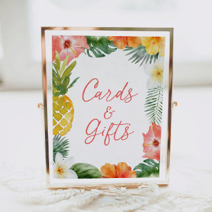 Póster Aloha Tropical Luau Birthday Cards and Gifts Rótul