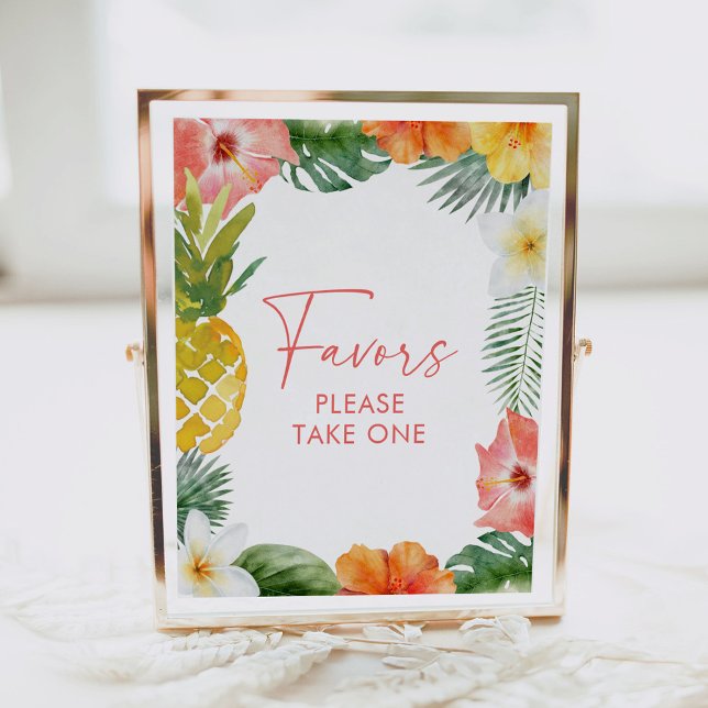 Póster Aloha Tropical Luau Birthday Favor del Rótulo (Subido por el creador)