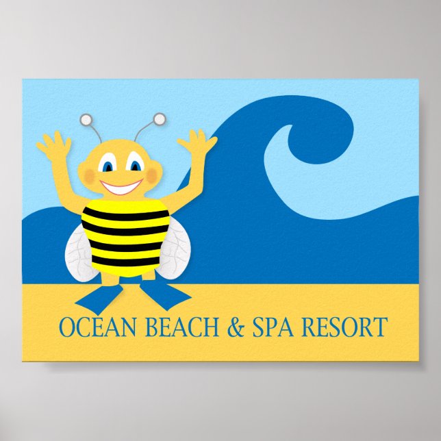 Póster Alojarse en la playa (Frente)