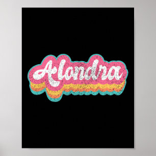 Póster Alondra Chica de nombre Vintage 70s Personalizació