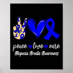 Póster Alopecia Areata Blue Ribbon Awaren