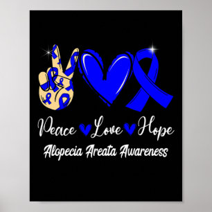 Póster Alopecia Areata Conciencia Paz Amor Esperanza Rib