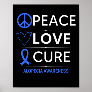 Póster Alopecia Areata Conciencia Paz Cure Hair Los