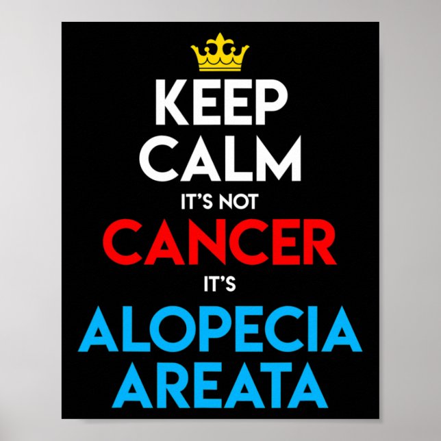 Póster Alopecia Areata Conciencia Pérdida de pelo Cabeza  (Frente)