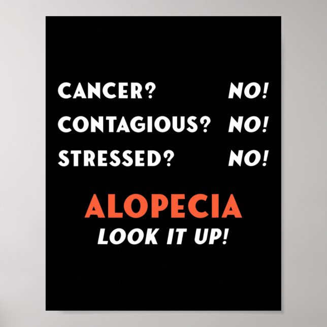 Póster Alopecia Calvo Alopecia Areata Problema De Pérdida (Frente)