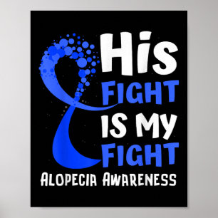 Póster Alopecia Conciencia Cinta azul Esperanza Familia C