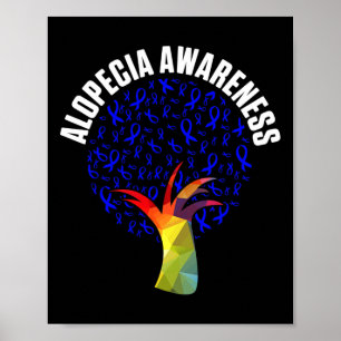 Póster Alopecia Conciencia Pérdida de cabello Guerrero Lu