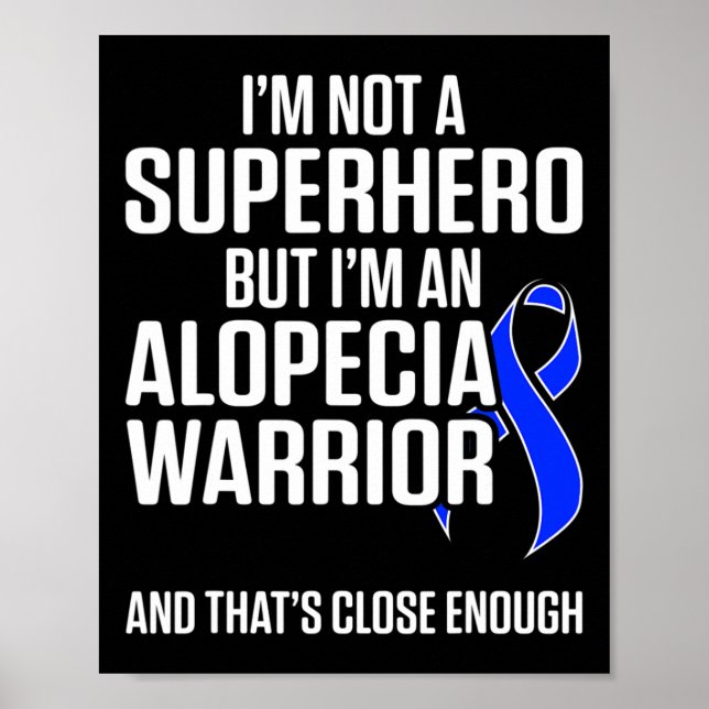 Póster Alopecia Conciencia Pérdida de cabello Guerrero So (Frente)