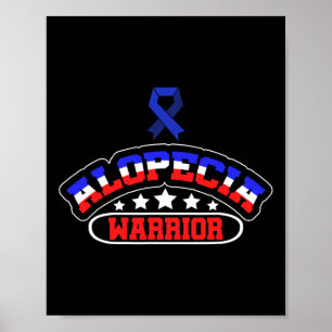 Póster Alopecia Conciencia Pérdida de pelo Guerrero Apoyo