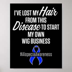 Póster Alopecia Conciencia Pérdida de pelo Guerrero Sobre