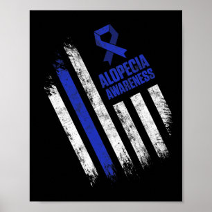 Póster Alopecia Conciencia Pérdida de pelo Guerrero Tackl