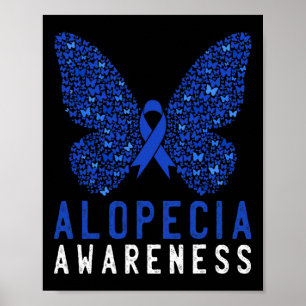 Póster Alopecia de la mariposa Alopecia Conciencia Cinta 