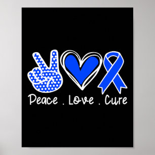 Póster Alopecia Mes de Conciencia Cinta Azul Cinta de Amo