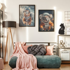 Póster Alpaca astronauta