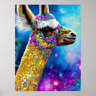 Póster Alpaca colorida