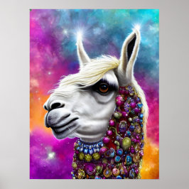 Póster Alpaca colorida