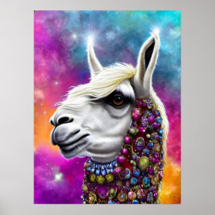 Póster Alpaca colorida