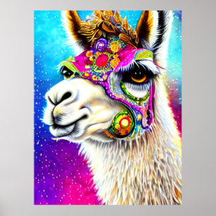 Póster Alpaca cósmica