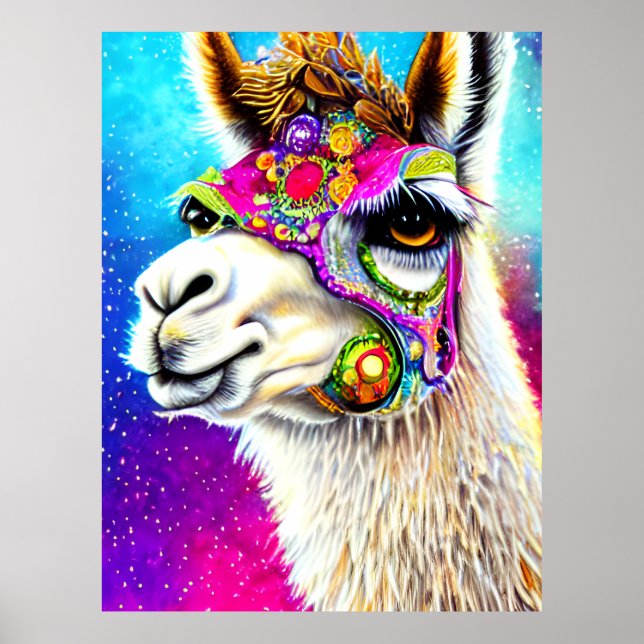 Póster Alpaca cósmica (Frente)