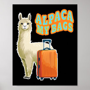 Póster Alpaca Divertida Mi Asistente De Vuelo De Viaje By