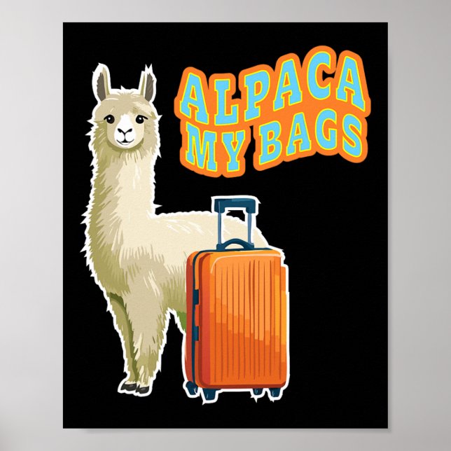 Póster Alpaca Divertida Mi Asistente De Vuelo De Viaje By (Frente)
