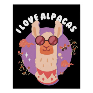 Póster alpacas vintage