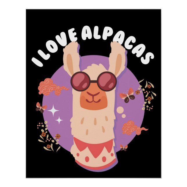 Póster alpacas vintage (Anverso)