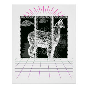 Póster alpacas vintage