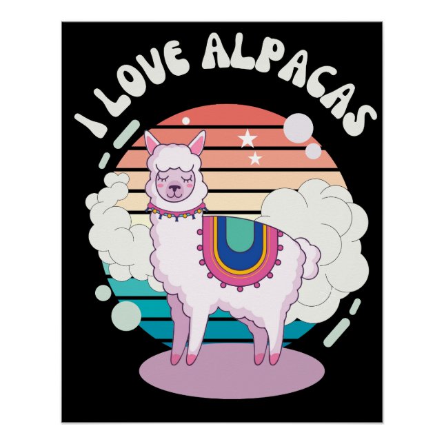 Póster alpacas vintage (Anverso)