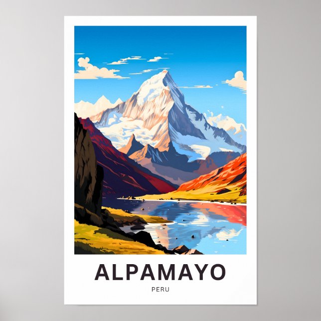 Póster Alpamayo Peru Travel Print (Frente)