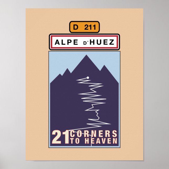 PÓSTER ALPE D'HUEZ 21 CORNERS (Frente)
