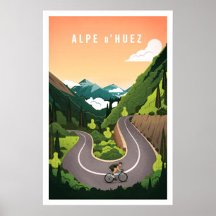 Póster Alpe d'Huez - Poster de ciclismo