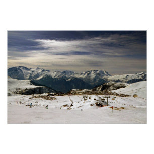 Póster Alpe d'Huez Vaujany Alpes franceses Francia
