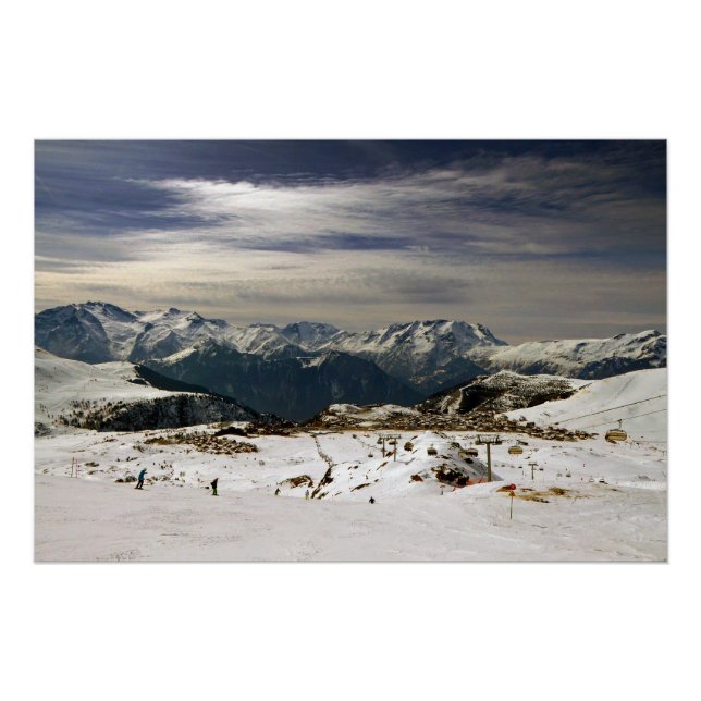 Póster Alpe d'Huez Vaujany Alpes franceses Francia (Anverso)