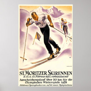 Póster Alpes Esquí de fondo Saint Moritz