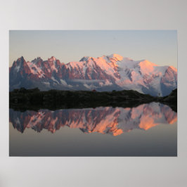 Póster Alpes franceses al atardecer del lago de Cheserys