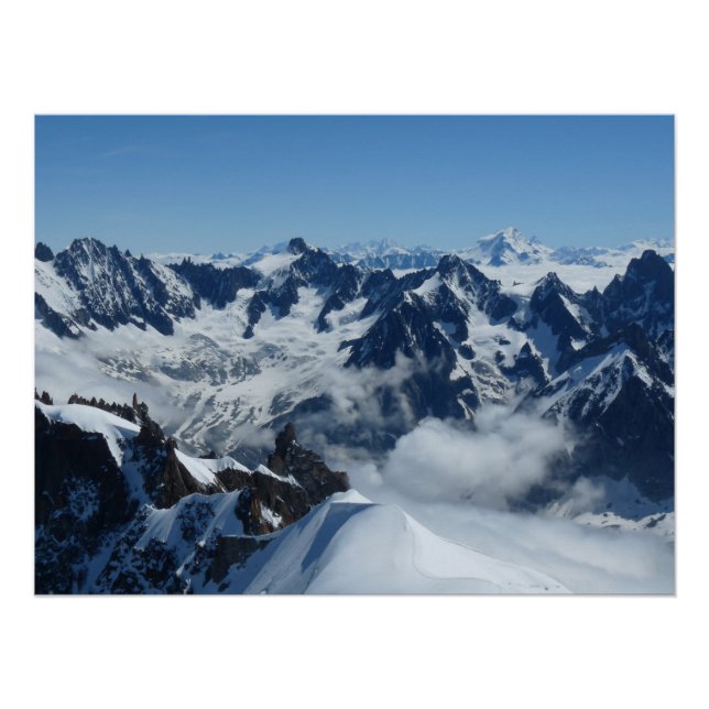 Póster Alpes franceses Chamonix Mont Blanc (Anverso)