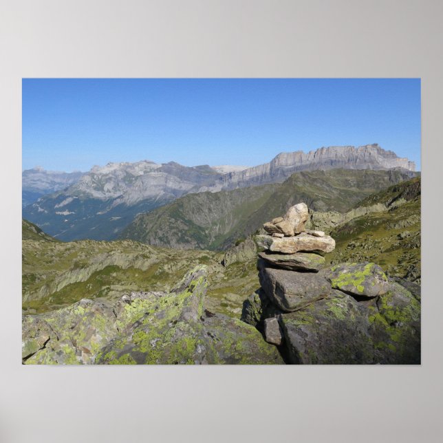 Póster Alpes franceses de Chaîne des Fiz (Frente)