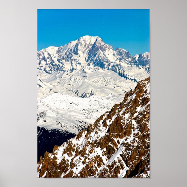 Póster Alpes franceses Mont Blanc Meribel Francia (Frente)
