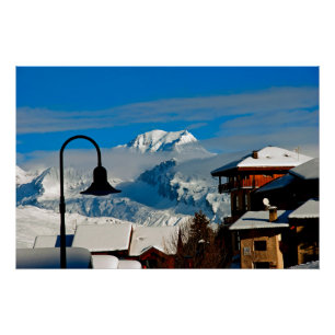 Póster Alpes franceses Mont Blanc Peisey Vallandry Franci