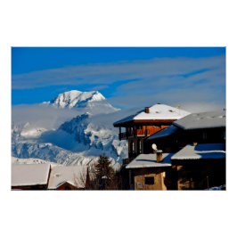 Póster Alpes franceses Mont Blanc Peisey Vallandry Franci