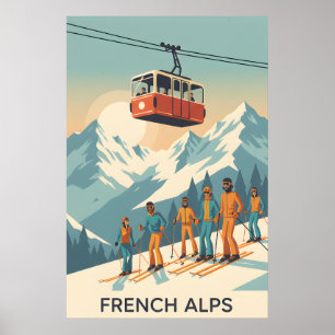 Póster Alpes Retro Franceses : Poster de Viajes Vintage p
