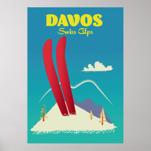 Póster Alpes suizos de Davos
