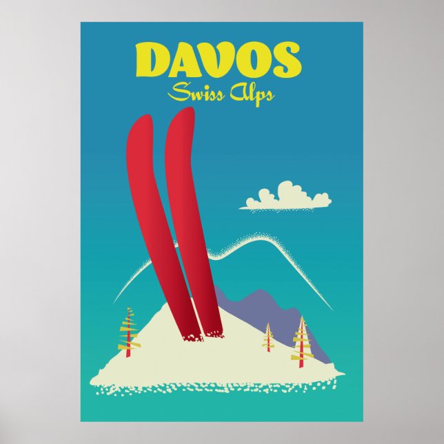 Póster Alpes suizos de Davos (Frente)