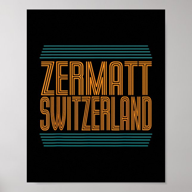 Póster Alpes suizos de Zermatt Suiza (Frente)