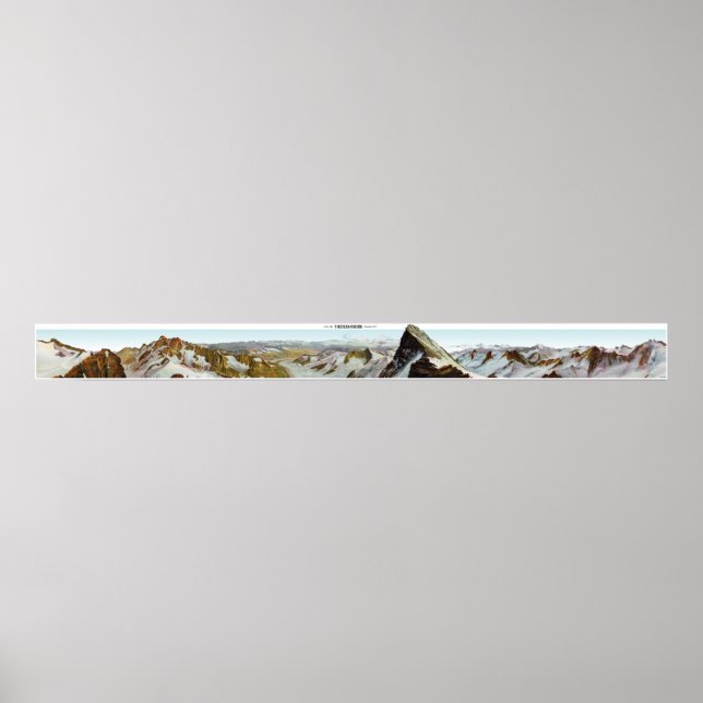 Póster Alpes suizos FINSTERAARHORN Panorama 360° Poster (Frente)