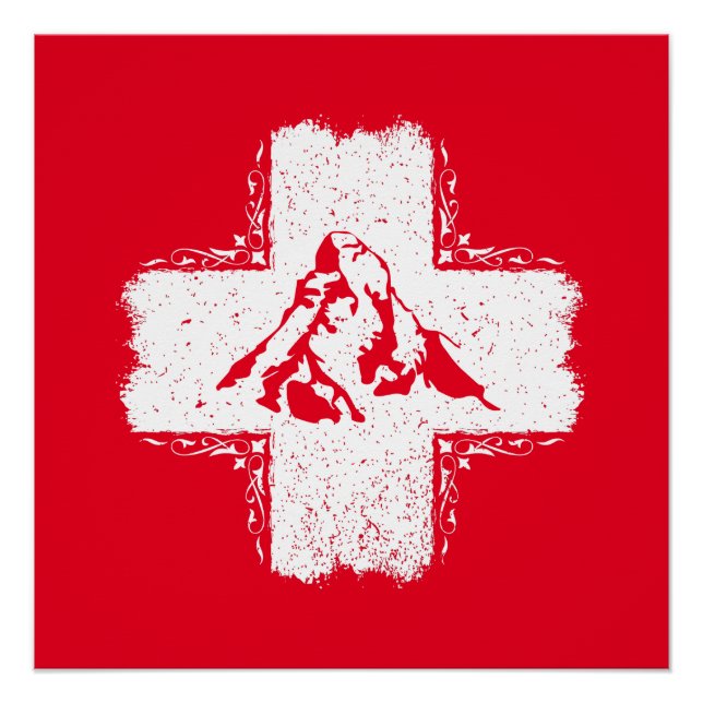 Póster Alpes suizos Matterhorn - Suiza (Anverso)