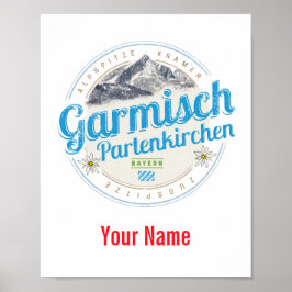 Póster Alpes Vintage Garmisch Partenkirchen Bavaria